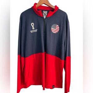 FIFA United States JACKET FIFA WORLD CUP 2022 Half Zip Zip Pullover Size XXL